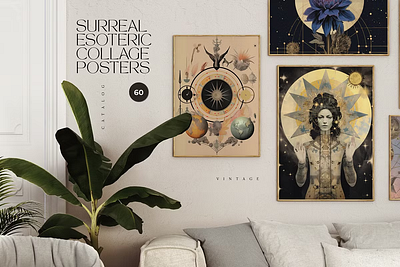 SURREAL Esoteric Collage Posters 3d animation branding graphic design logo motion graphics ui