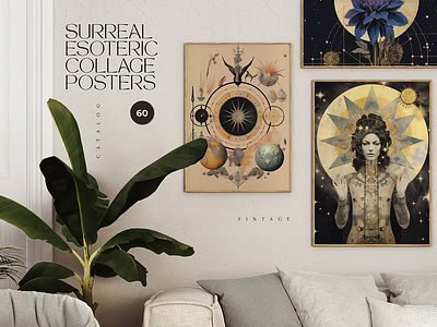 SURREAL Esoteric Collage Posters 3d animation branding graphic design logo motion graphics ui