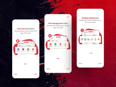 PDF Reader - Onboarding App UI app app onboarding app onboarding ui learning app mobile onboarding onboarding page onboarding ui pdf pdf app pdf app ui pdf reader pdf reader app pdf reader app ui pdf ui pdf viewer ppt reading app scan pdf ui