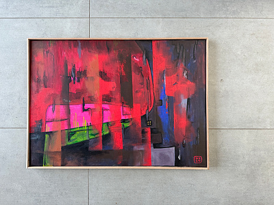 Red time ..., akryl na plátně, 70 x 50 cm, Zdeněk Duroň, 2024