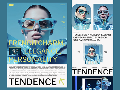 TENDENCE. Website and magazine for glasses of a French brand branding magazine typography ui ux web website