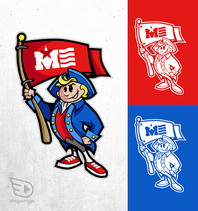 Mascot design - elementary school chipdavid dogwings drawing mascot patriot vector