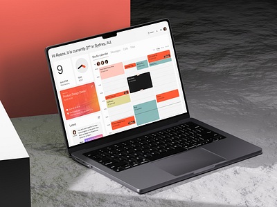 Personal Calendar Concept bold booking calendar clean clock coworking dribbble hotdesk minimalist neon orange personalised product schedule tasks ui ux widgets