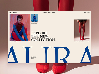AURA. Website for an Italian brand of colored tights app branding typography ui ux vector website