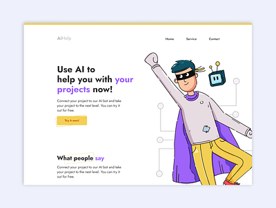 Hero design with my free illustrations branding character design freebie freebies illustration illustrations landing page ui vector