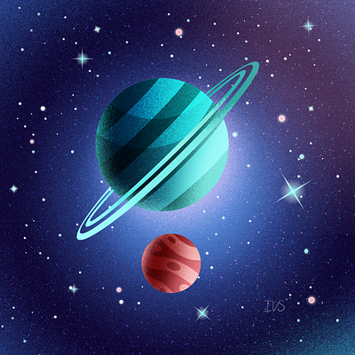 Planets, Galaxy and Space adobe illustrator design flat galactic galaxy grain illustration photoshop space space travel stars texture vector