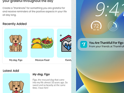 ThankFull - an app that keeps you grateful app design product design product designer ui uxdesign