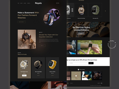 Watches⌚ Website UI Design collection design graphic design landing page ui ui design ui ux watches web design website design