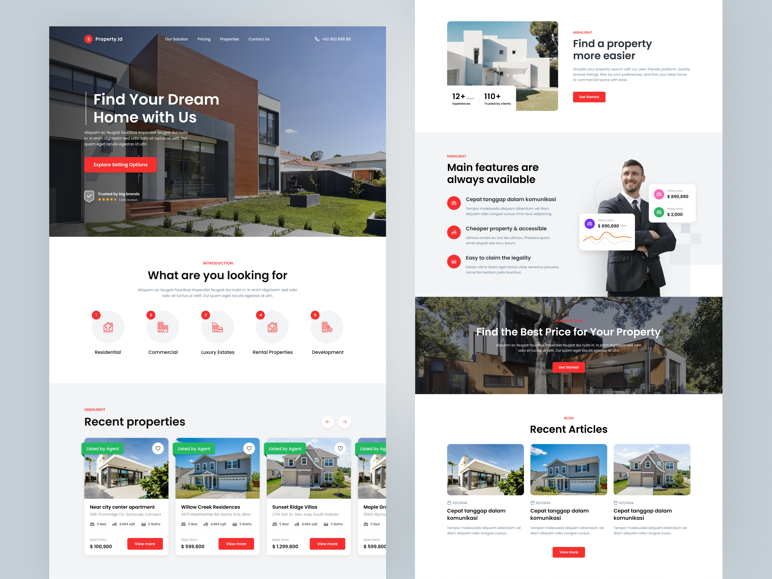 Real Estate Website - Full Version agent branding design figma home house listing living logo property real estate salung ui ui design ui ux web design website website design