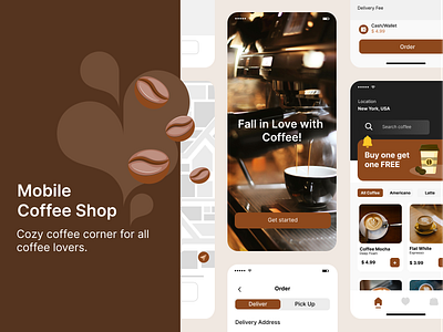 Mobile Coffee Shop app app design coffee coffee shop ui
