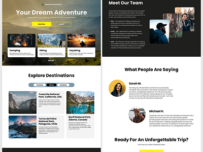 Travel agency landing page adventure adventures design landing page landingpage travel travel agency ui ux web design web sleek website websleek