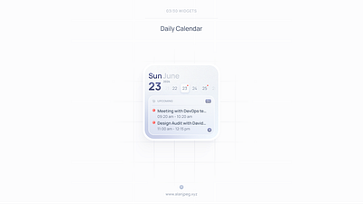 Daily Calendar calendar daily ios minimal smart task typography ui ux visual widgets