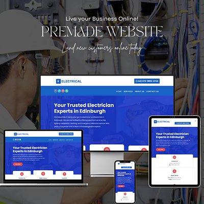 Electrician Business WordPress Website Design Template