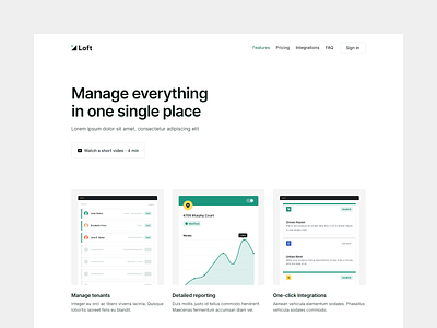 Loft - Features Page features features page illustration minimal saas minimalist saas web design webflow template