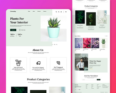 Plants Shopping Website Landing Page Design adobe xd design figma graphic design plants website ui ui design ui ux webdesign