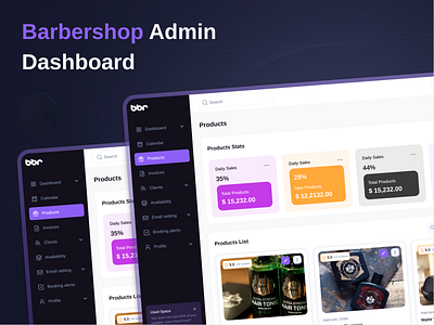 Barbershop Admin Dashboard admin admin dashboard admin panel admin software admin system admin uiux barbaer barber system barbershop barbershop admin barbershop management crm dashboard product design products page responsive design salon sass dashboard uiux design user interface design web design