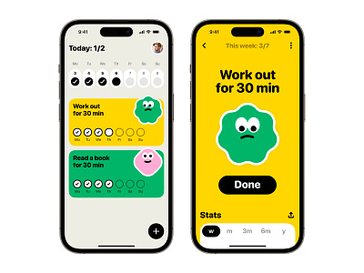 Habit tracker app concept app apple concept habit illustration ios iphone mascot tracker