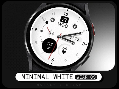 Minimal and Elegant Watch Face analog classic clean design elegant google graphic design minimal modern samsung simple sleek smartwatch sport technology ui watch watchface wear os white