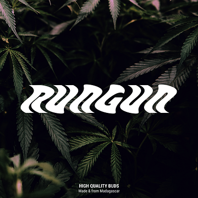 RUNGUN, a high quality malagasy local marijuana brand. branding graphic design logo