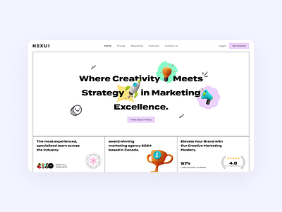 Nexus - marketing art awards boost business creative design dribble marketing minimal website