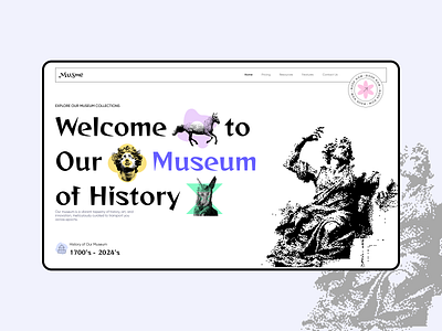 Musme art creativity dashboard design history minimal museum ui web website
