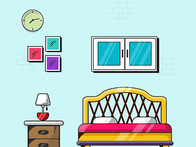 Bedroom bedroom illustration colors design illustration illustrator vector vector art vibrant