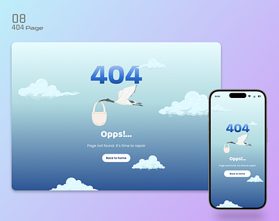 404 Page Design - #DailyUI Challenge : Day 08/100 100daydesignchallenge 404 404page 404pagedesign dailyui dailyuichallenge mobiledesign ui uidesign websitedesign