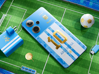 AFA X Redmi 13 3D Motion Ad 3d animation branding cg commercial football motion graphics product visualization production render social media tech xiaomi