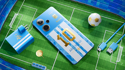 AFA X Redmi 13 3D Motion Ad 3d animation branding cg commercial football motion graphics product visualization production render social media tech xiaomi