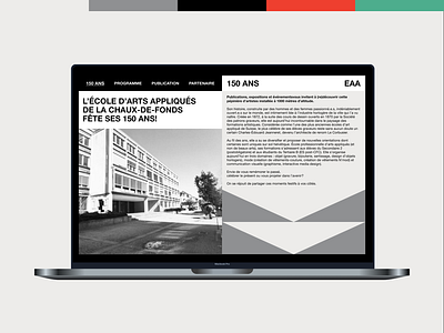 150 ans École d'Art Appliqué de La Chaux-de-Fonds graphic design typography web design