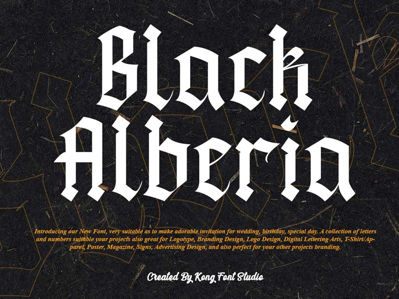 Black Alberia Gothic Font by KongFont on Dribbble