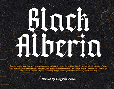 Black Alberia Gothic Font branding design font handwritten illustration italic logotype script typeface ui
