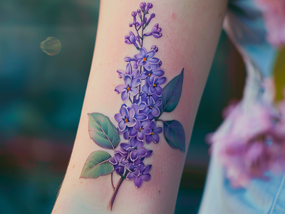 Lilac Tattoo Showcase body art elegant tattoo floral tattoo flower body art flower tattoo imagella lilac lilac tattoo tattoo design