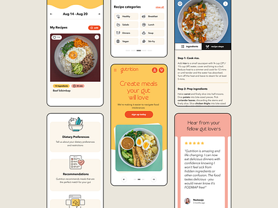 Recipes food freelance interface layout meals mobile recipes responsive ui web web design