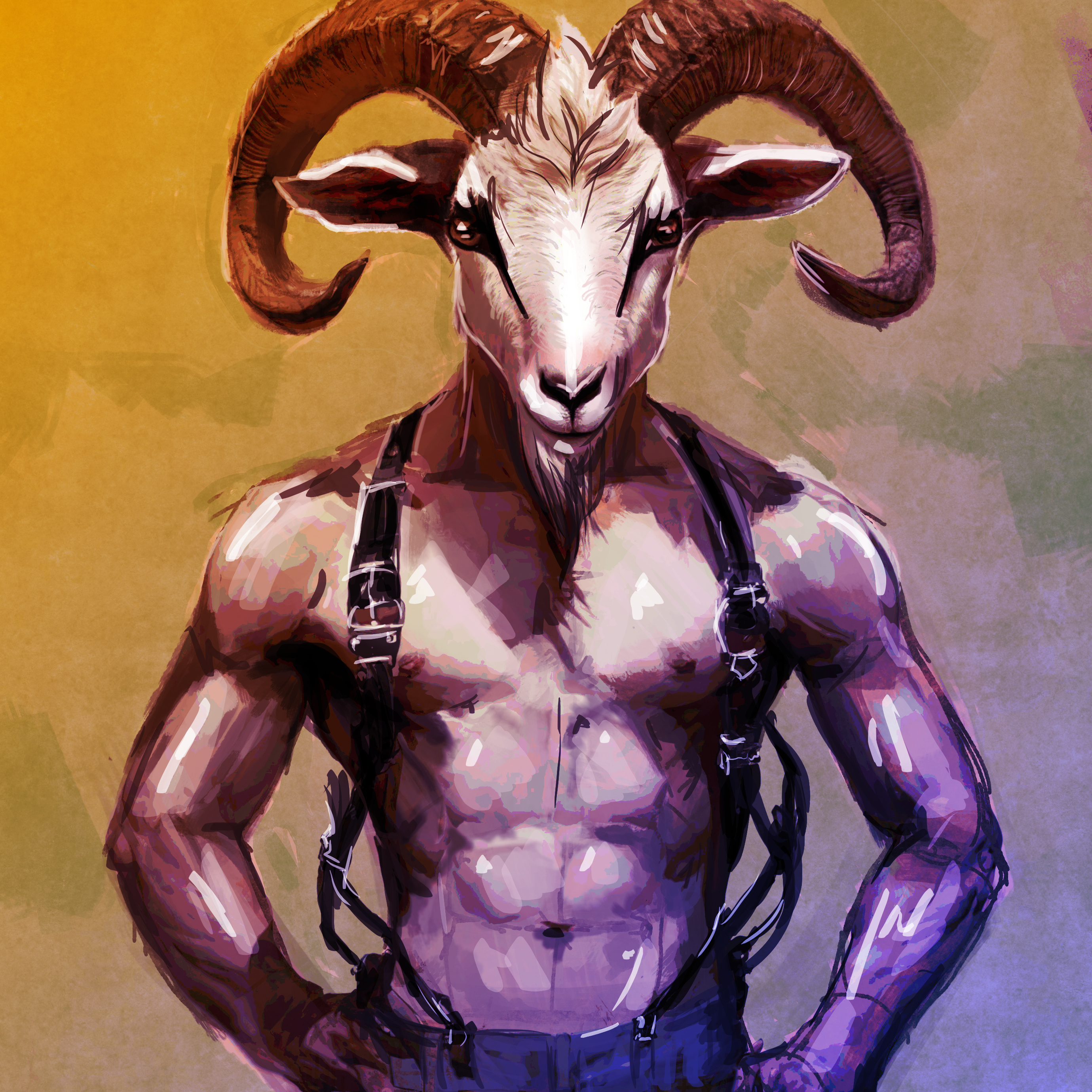 Goat man 🧍‍♂️+🐐 affinity photo amateur digital painting