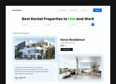 Space Rent Website-Landing Page figma design figma ui ui design web design website