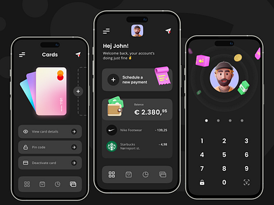 Fintech Banking App | Figma | Mobile App ai banking app dark theme figma fintech framer mobile mobile app react ui