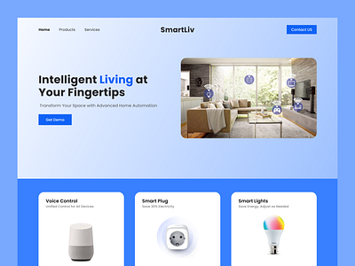 Smart Home Website Design figma web design landing page design smart home smart home website ui design web design