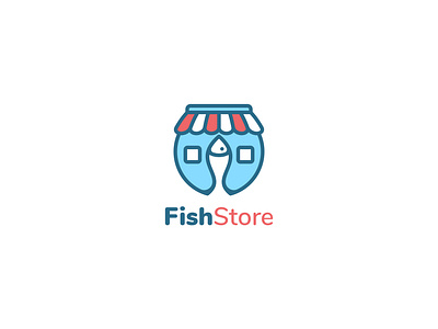 Fish Store Logo branding fish line logo minimalist simple store