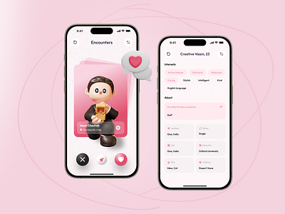 Dating App Design app design color dating datingapp dribbble figma homepage love onboarding pinktheme uidesign uiux