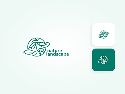 Nature Landscape Logo branding earth farm green landscape leaf logo line logo logo mountain nature