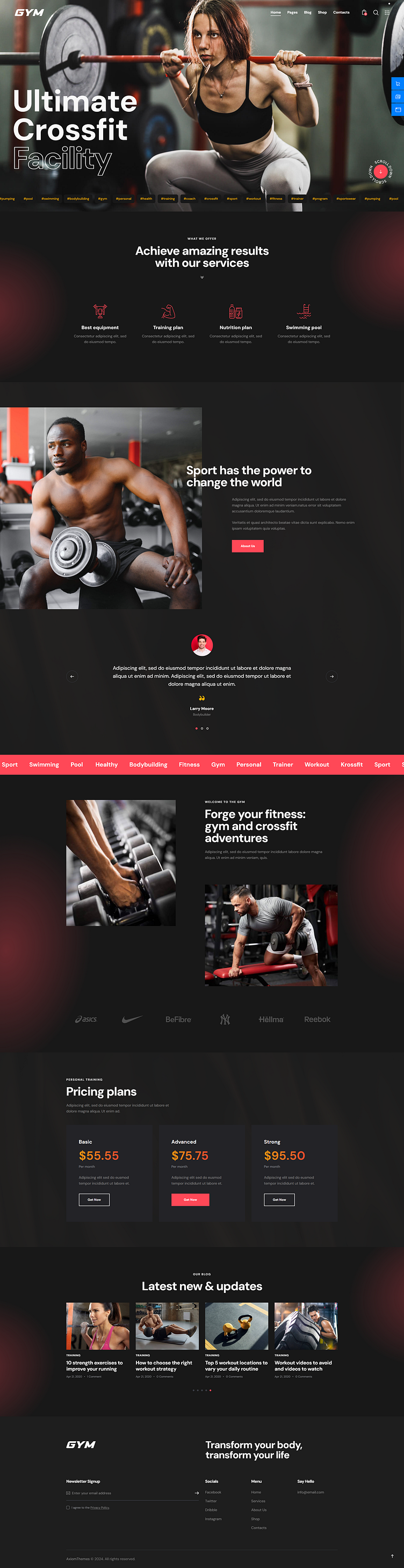 Gym And Fitness Web Page Design by Md. Farhad Sikder on Dribbble