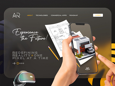 Augmented Reality: Experience Tomorrow Today! 3d app ui augmented reality figma ui web app