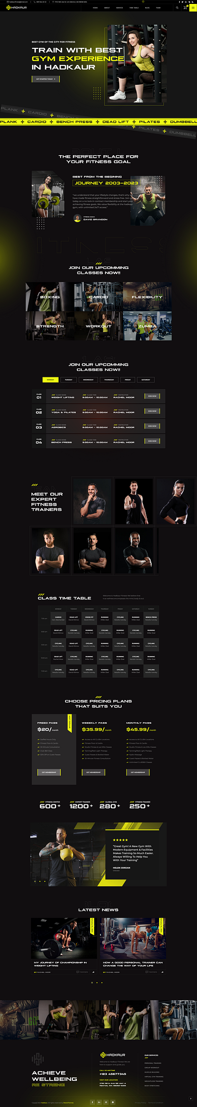Gym And Fitness web page design adobe photoshop graphic design landing page design ui web design website design