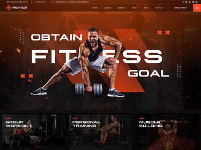 Gym And Fitness web page design adobe photoshop design graphic design landing page design ui web design website design