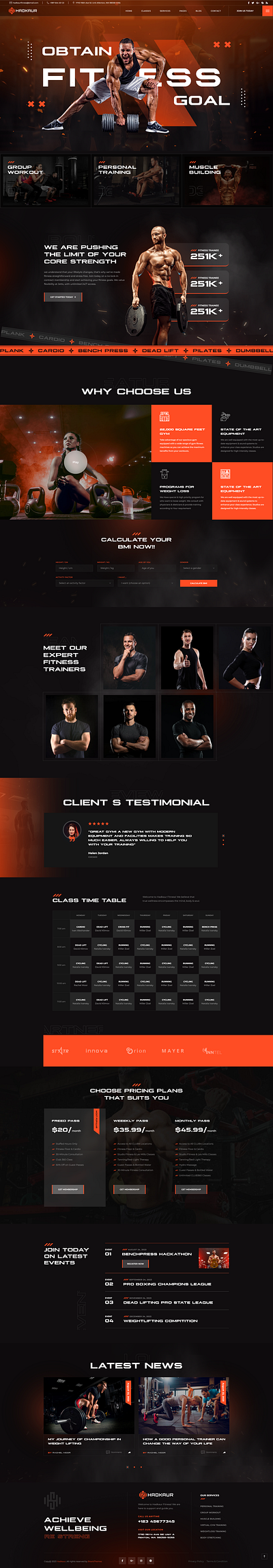Gym And Fitness web page design adobe photoshop design graphic design landing page design ui web design website design