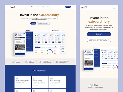 Financial service website UI redesign financial service trading ui user interface website design