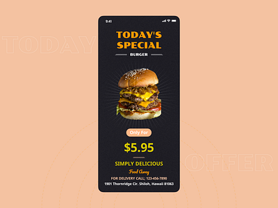 Daily UI Challenge #Day 36 Special Offer appdesign application branding burger challenge color daily ui design dribbble figma food instagram story logo off special offer story today offer ui ux