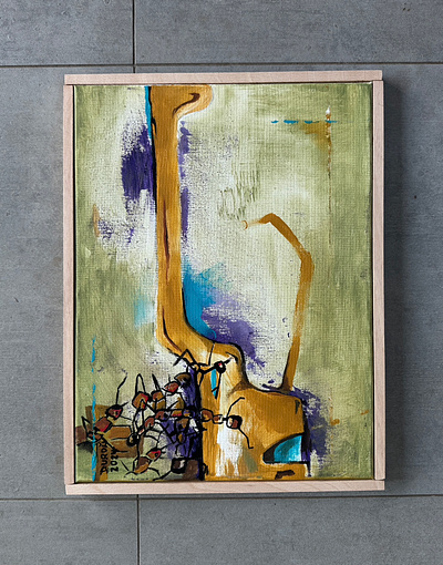 Mravenci .., akryl na plátně, 30 x 40 cm, Zdeněk Duroň, 2024