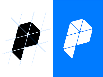 Letter P branding development geometric innovation logo minimalist p abstract professional startup tech